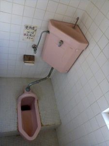 トイレは、和式で、汚れがこびりついている。